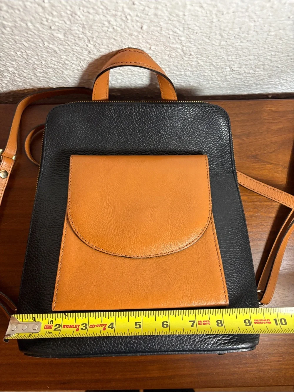 Divina Firenze Black Pebbled Leather Backpack